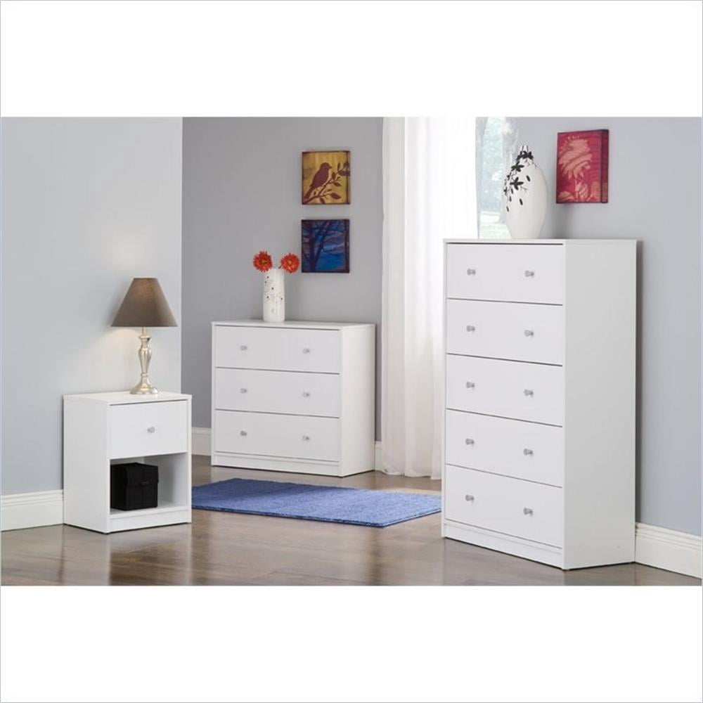 Home Square 4 Piece Bedroom Set With Dresser, Chest and 2 Nightstands in White