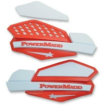 Powermadd Star Series Red/White MX Handguards w/Removable Vent Covers (34222)