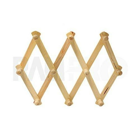 - RAM-PRO Accordion Style Wood Expandable Rack Hat, Cap, Belt, Umbrella Coffee Mug Wall wooden Pegs