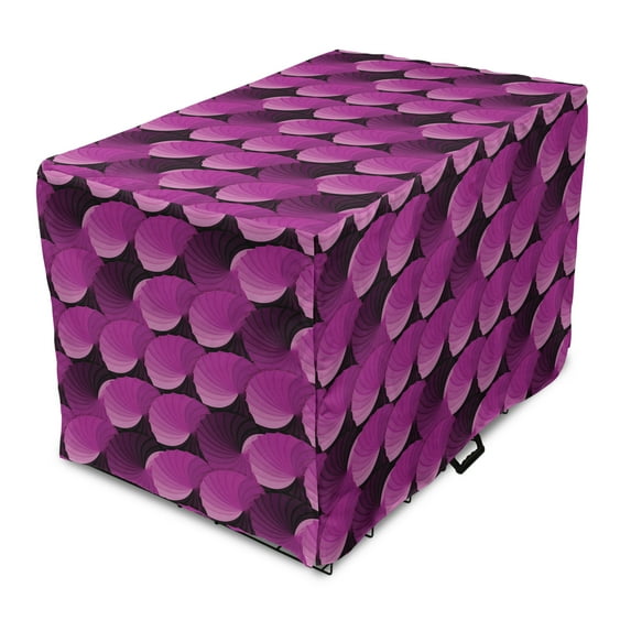 Abstract Dog Crate Cover, Digital Graphic Art Rosette in Pink Beauty Gradient Swirling Japanese Ethnic, Easy to Use Pet Kennel Cover Small Dogs Puppies Kittens, 7 Sizes, Dark Magenta, by Ambesonne