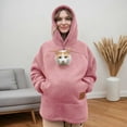 thumbnail image 2 of HOWPAY Cat Hoodie Women Pet Carrier Hoodies with Dog Pouch Warm Pullover Long Sleeve Zipper Kangaroo Pocket Cozy Comfy Sweatshirt Pink L, 2 of 9