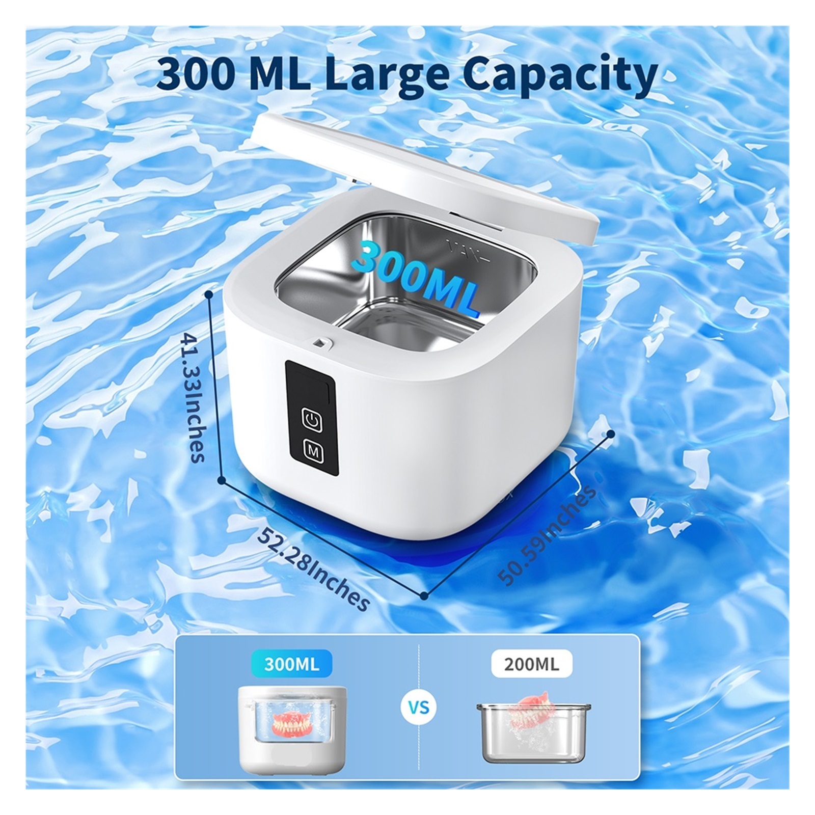 Ultrasonic Jewelry Cleaner Professional Cleaner Kit Portable Clean for Rings Dentures