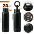 thumbnail image 4 of Hatisan 24 oz Insulated Water Bottle, Magnetic Stainless Steel Water Bottle, with Mobile Phone Holder Tripod, Hot for 12H, Cold for 24H(Black), 4 of 8