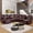 Burgundy+USB+LED Light, variant on Aukfa 3-Piece Power Recliner Sofa Set 6 Seat Sectional Couch with LED Light, Cup Holders&Storage Console, Burgundy