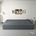 thumbnail image 3 of Newboti Modern Floor Sofa with 2 Pillows,Convertible Teddy Fabric Foam-Filled Sleeper Sofa Bed,15" Full Size Folding Mattress for Living Room,Guest Bed,Playroom,no assembly required,Grey BN.7396, 3 of 15
