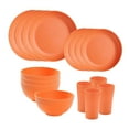 thumbnail image 2 of Juego de vajilla de 16 piezas para 4 platos de postre para fiestas en hoteles y hogares. Naranja, 2 of 9