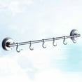 thumbnail image 3 of Strong Suction Cup Towel Holder Traceless Wall Mount Duster Cloth Bar Rack with 6 Hooks for Bathroom Kitchen, 3 of 6