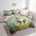 thumbnail image 4 of Feelyou Fairy Tale Gnome Twin Bedding Sets 7-Piece, Spring Flower Floral Bedding Comforter Set, Seasonal Spring Holiday Reversible Sheet Sets, Lightweight Room Decor, 4 of 9