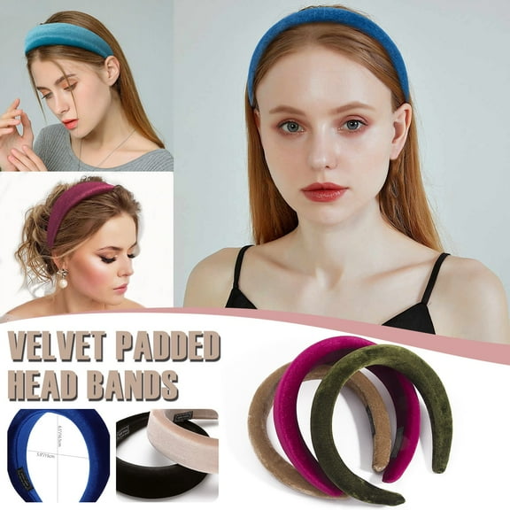 Jacenvly 2024 New Headbands Women Hair Bands Accessories Velvet Padded Bands Cute Beauty Easter Decor