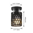 thumbnail image 2 of FSLiving Ceiling Light RV Twine Braiding Natural Decorative Light Hallway Light Wall Light, Rechargeable Battery Operated RGB Timer Mode Semi Flush Mount for RV Camper Black, 2 of 7