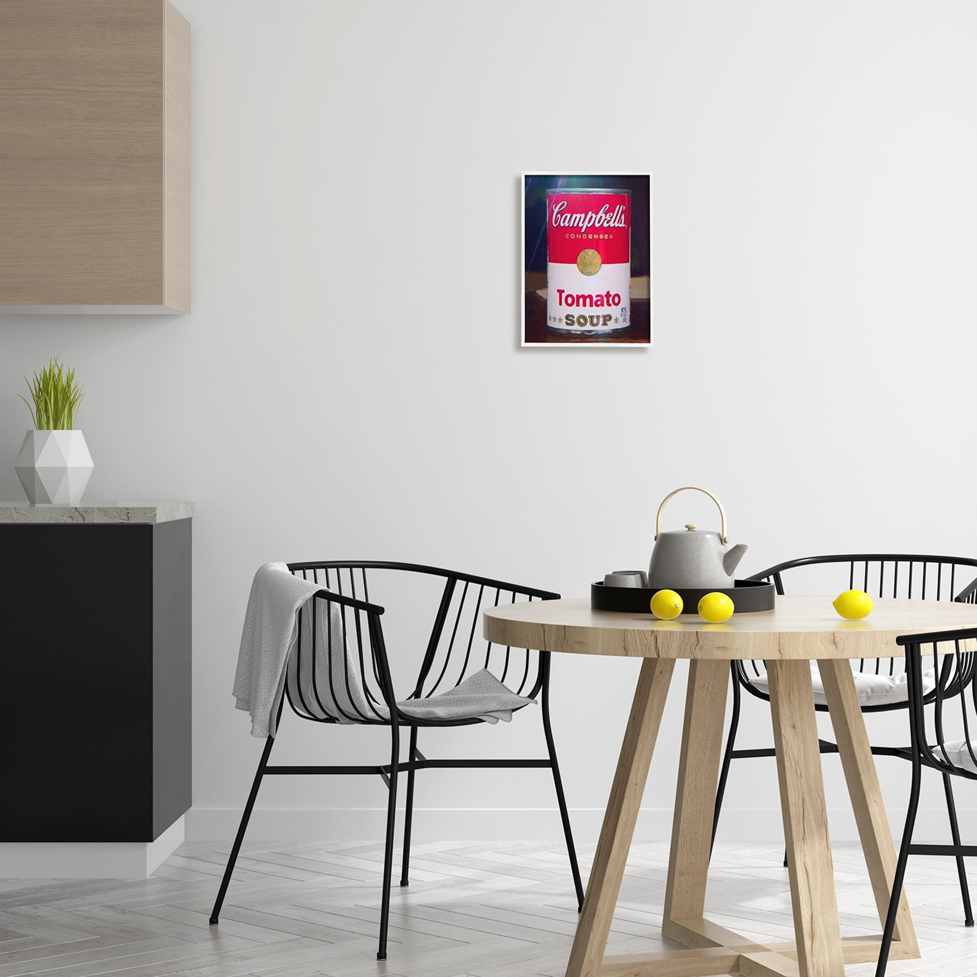 Stupell Industries Tomato Soup Can Still Life Modern Painting Graphic Art White Framed Art Print Wall Art, Design by Graffitee Studios