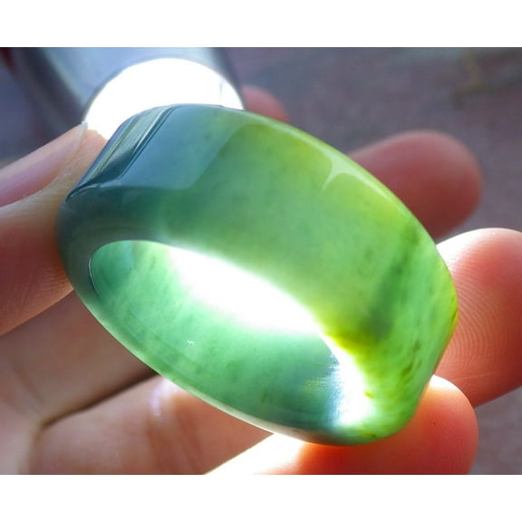 Certified Yellow Green Burma 100% Natural A JADE Jadeite Thumb RING USA. 11.25 RING 669202 TN