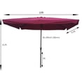 thumbnail image 4 of 6.5x10ft Rectangular Patio Umbrella Outdoor Market Table Umbrellas Waterproof Umbrella with Crank and Push Button Tilt, for Terrace, Backyard, Garden, Courtyard, Swimming Pool, Lawn, Burgundy, 4 of 4