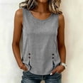 thumbnail image 2 of VBVC Women's Gingham Side Slit Tank Top, Ladies' Sleeveless Blouse, Casual Button Detail Shirt For Women,Black,S-3XL, 2 of 10