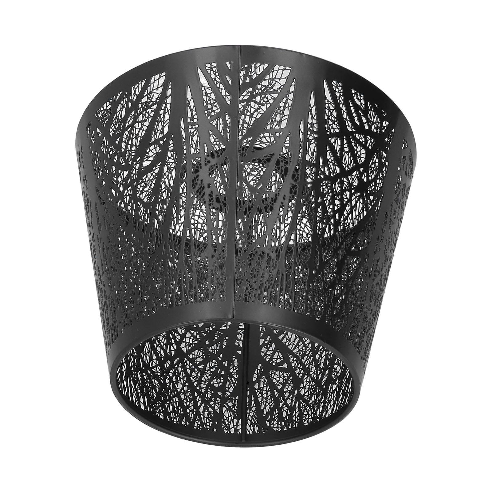 Suodoka Wrought Iron Lampshade Carved Forest Tree Shaped E27 Mini Lamp Shade for Table Lamp Bedroom Bedside Decor Black (19x15x13 cm / 7.48x5.91x5.12 in)