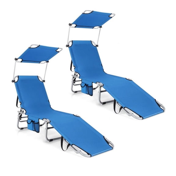 Yunken Set of 2 Portable Reclining Chair with 5 Adjustable Positions, Sturdy Construction with Breathable Fabric, Ideal for Outdoor Lounging and Events