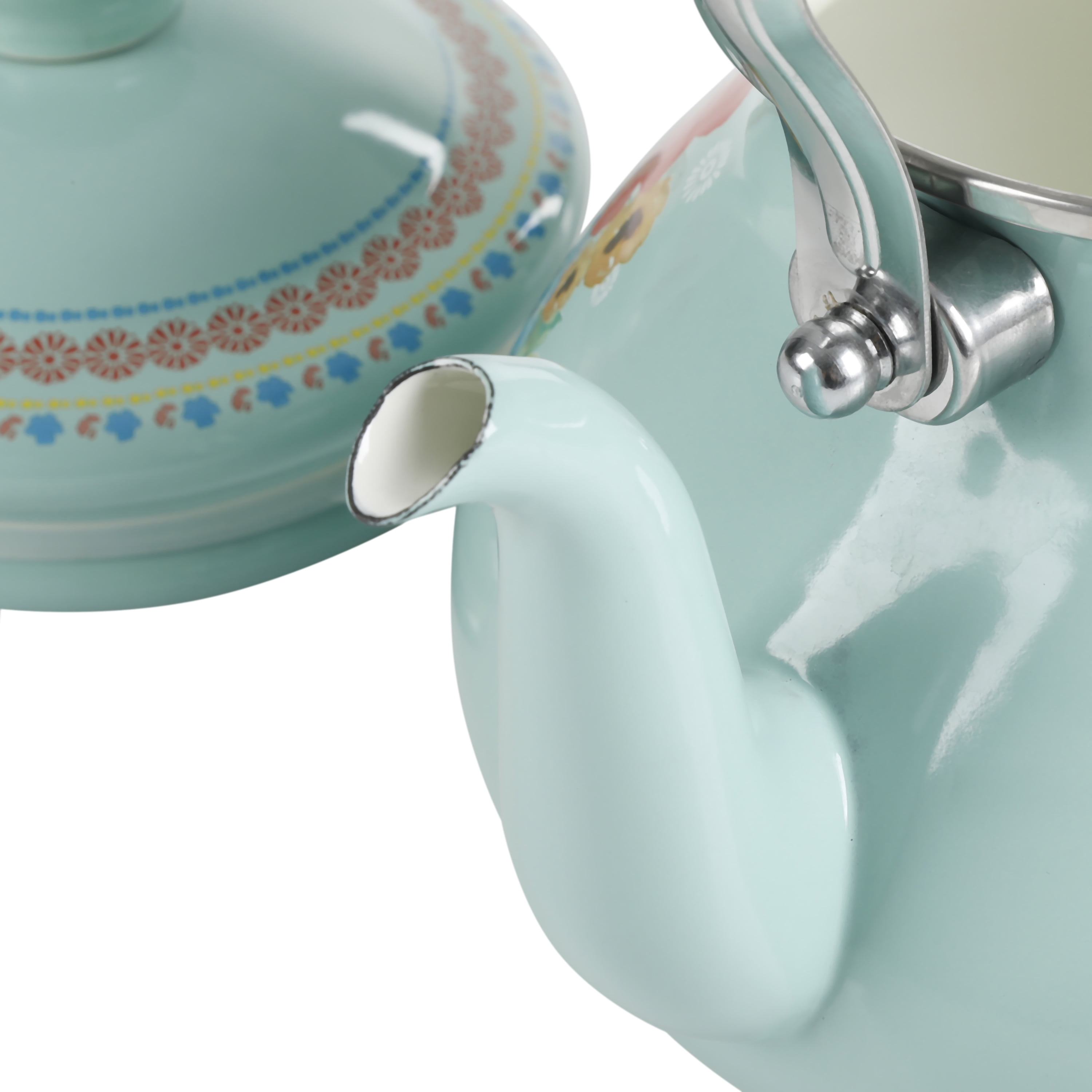 The Pioneer Woman Breezy Blossom Enamel On Steel 1.9-Quart Tea Kettle