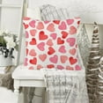 thumbnail image 2 of Valentines Day Pillow Covers 18x18 inch Watercolor Pink Hearts Valentines Day Throw Pillows Anniversary Wedding Cushion Case Valentines Day Decorations for Sofa Couch, 2 of 6