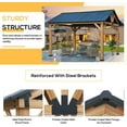 thumbnail image 2 of Hommow 11' x 13' Hardtop Solid Wood Gazebo, Outdoor Spruce Gazebo for Patios, 2 of 7