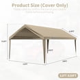 thumbnail image 2 of Pakunoda 12' X 20' Carport Canopy Replacement Cover, Portable Car Garage Shelter Party Top Tent with 34PC Ball Bungees, Sand (Only Cover, Frame Not Included), 2 of 8