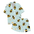 thumbnail image 1 of Girls' Festival Printed Silk Imitation Pajama Short Sleeve Set, 1 of 4