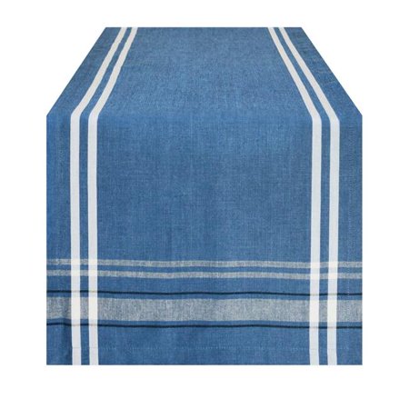 

Blue Chambray French Stripe Table Runner 14X72 inch