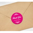 thumbnail image 2 of Darling Souvenir Round 45 Pcs Swirl Border Thank You Stickers Personalized Bride Groom Names And Date Envelope Seals-Fuchsia Pink, 2 of 3
