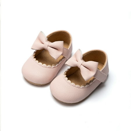 

Infant Pram Shoe Princess Crib Shoes with Bowknot PU Leather Anti-Slip Soft Sole