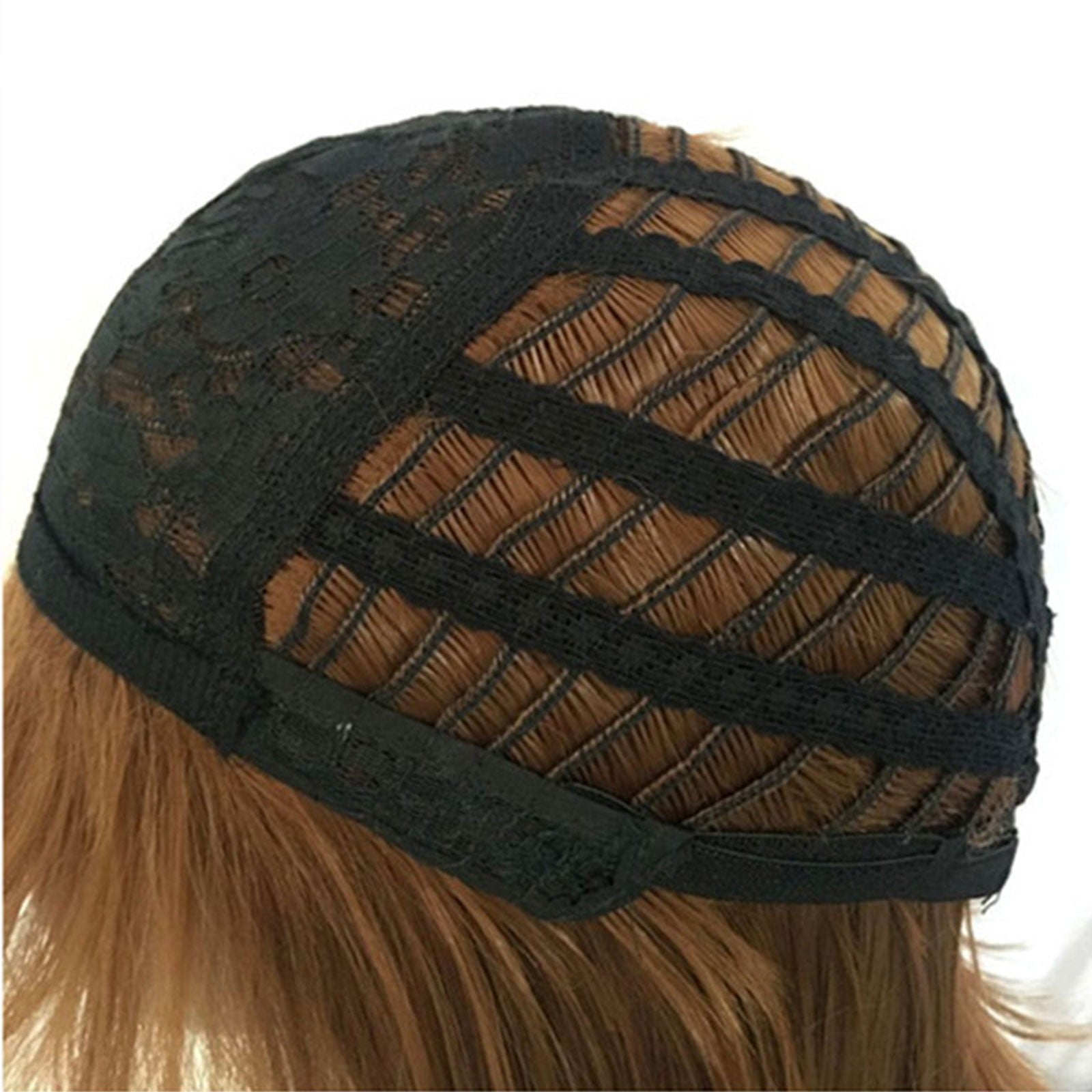 Cptfadh European And American Intellectual Wig Golden Color Mixed Color Headgear Eight Character Bangs Medium Long Texture Straight Hair Wig