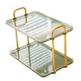thumbnail image 2 of Bandeja acrílica de 2 niveles para baño, organizador de encimera, resistente a caídas, para cosméticos Verde, 2 of 9