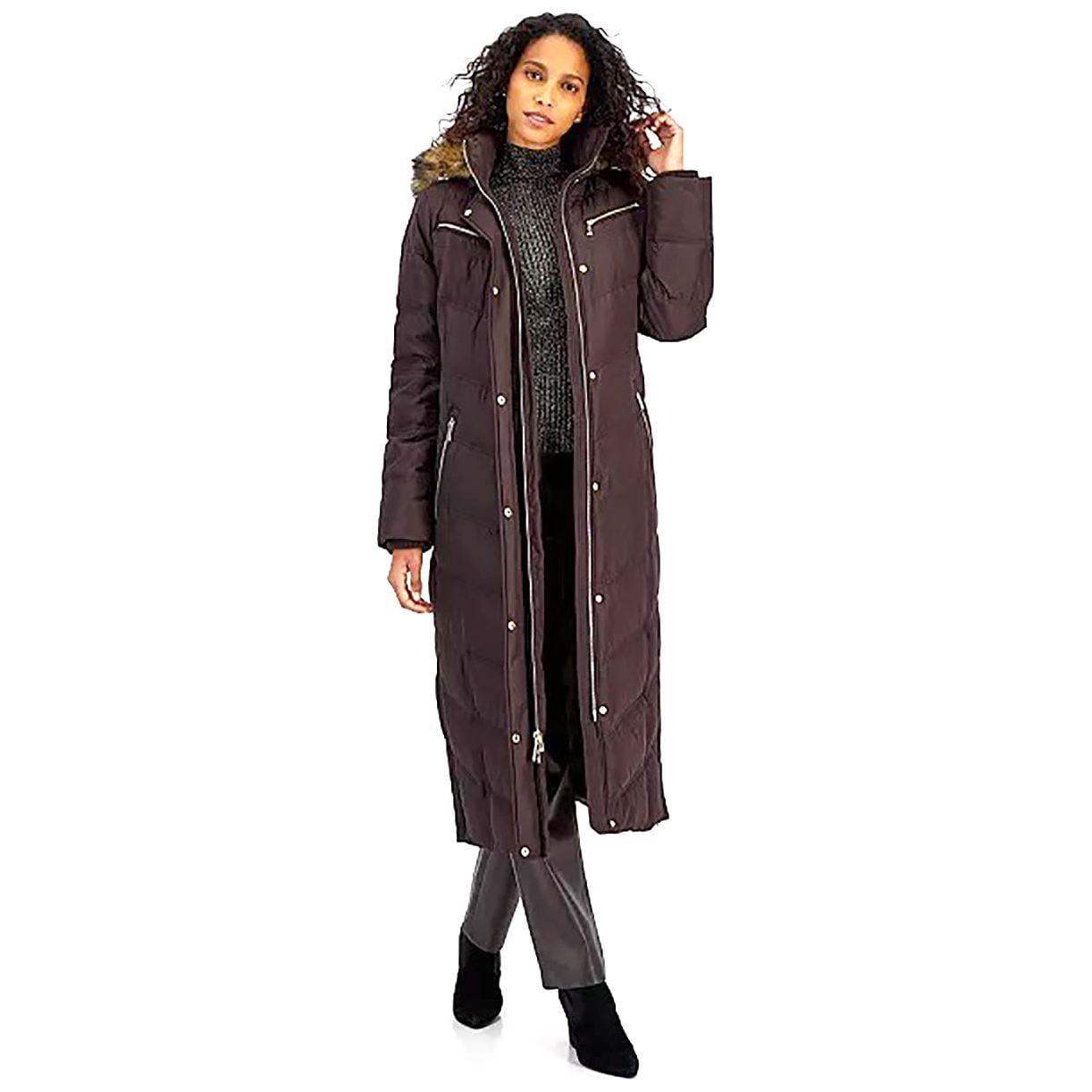 Michael Kors Women's Down Coat with Zip-Out Hood - Walmart.com