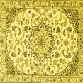 thumbnail image 1 of Ahgly Company Indoor Square Medallion Yellow Traditional Area Rugs, 7' Square, 1 of 4