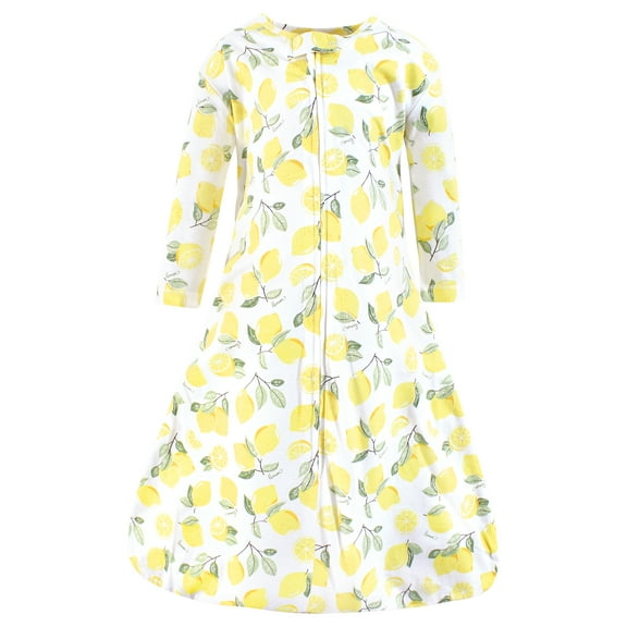 Hudson Baby Infant Girl Long Sleeve Cotton Jersey Sleeping Bag, Lemon, 0-6 Months