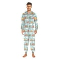 thumbnail image 3 of FORMRS Onesies Pajama for Adults Unisex Hoodie Winter Jumpsuit One Piece Sleepwear, Sizes S-2XL, Red Trains Pattern, 3 of 7