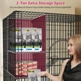 thumbnail image 3 of Jhsomdr 4-Tier Large Cat Cage Indoor Cat Enclosures with Storage Cube 58"H Collapsible Metal Cat Playpen Ferret Cage Outdoor Cat Kennel with 2 Doors, 3 of 9