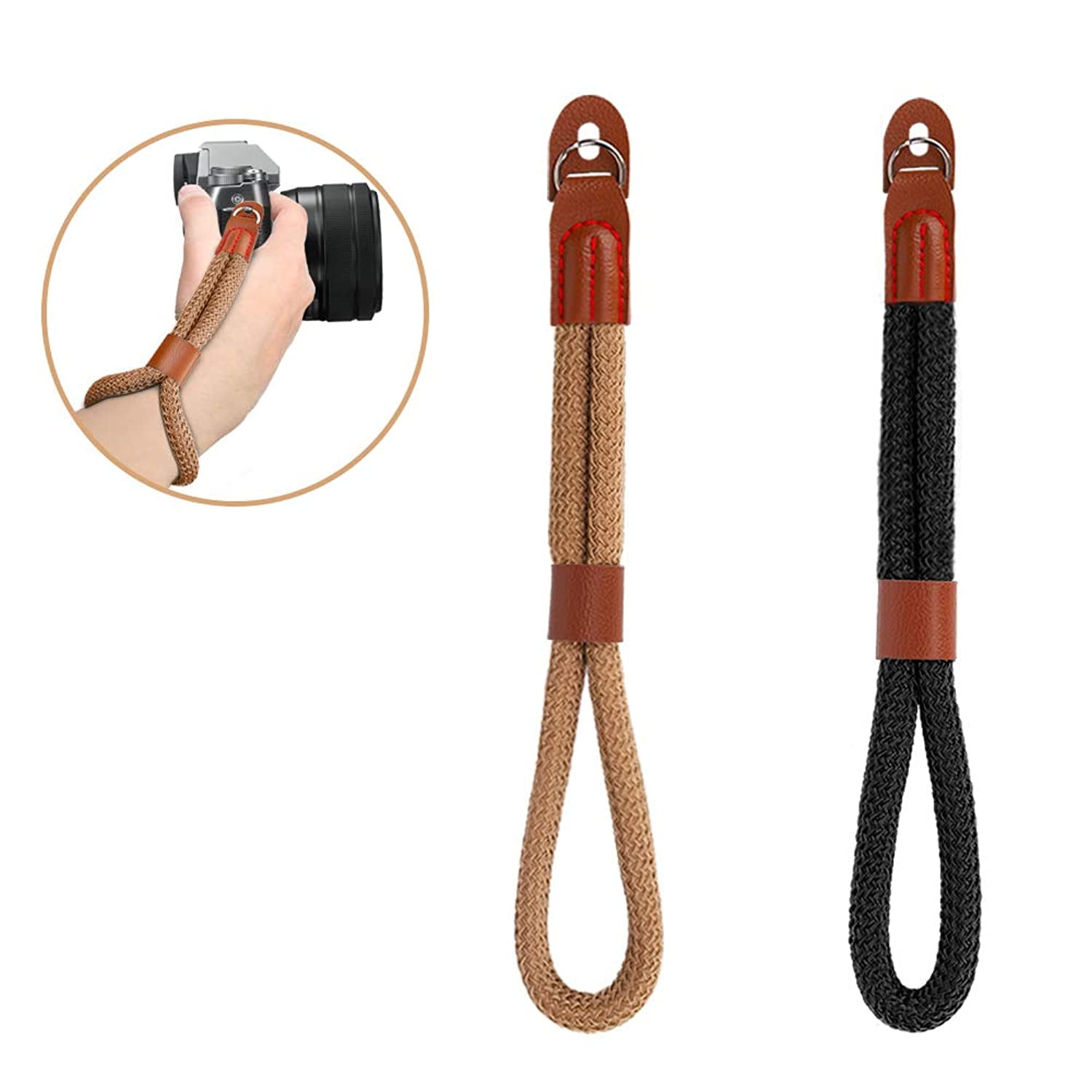 Color : Brown CAOMING Vintage Cotton Soft Hand Strap Grip Wrist Strap for DSLR//SLR Cameras Durable