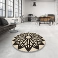 thumbnail image 3 of Ahgly Company Indoor Round Patterned Milk Chocolate Brown Area Rugs, 7' Round, 3 of 6