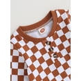 thumbnail image 5 of Bagilaanoe 2PCS Toddler Baby Boy Long Pants Set Checkerboard Print Long Sleeve Sweatshirt Pullover Tops + Drawstring Sweatpants 6M 12M 18M 24M 3T Kids Casual Sweatsuits, 5 of 9