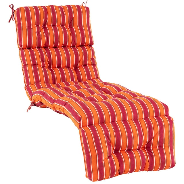 Costway 73" Lounge Chaise Cushion Padded Recliner Cushion Indoor Outdoor Dark Orange