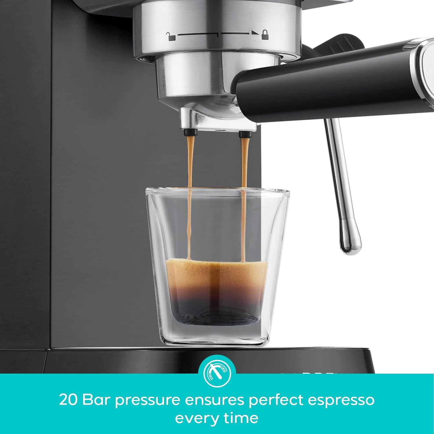 Casabrews Auto 20 Bar Espresso Maker with Milk Frother, Stainless