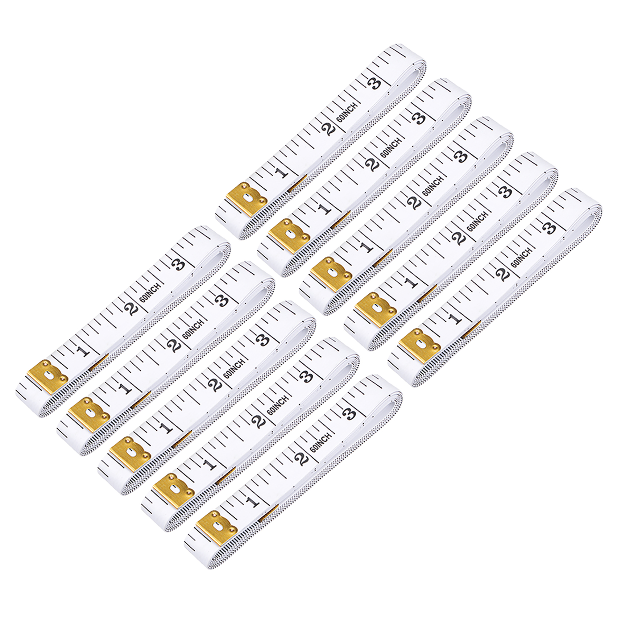 Cloth Tape Measure Sewing Ruler 59 Inch 1.5 Meter White Pack of 10