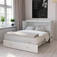 thumbnail image 2 of Atlin Designs Traditional Solid Wood Queen Murphy Bed Chest in White, 2 of 13