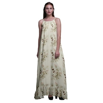 Bimba Light Pink2 Artistic Flower Womens Sleepwear Long Nightgown