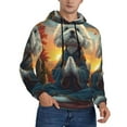 thumbnail image 2 of Wukai Sunset Meditating Bichon Frise Print Men Hoodies Fleece Sweatshirts Long Sleeve Sweaters Pullover Fall Outfits Winter Clothes-Large, 2 of 7