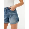 thumbnail image 4 of Sofia Jeans by Sofia Vergara Women's Lila Double Roll Midi Shorts, 4 of 6