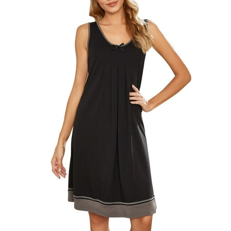 

MEGAWHEELS Casual Nightdress Sexy Bow Decoration Contrast Color sleepwear