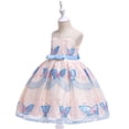 thumbnail image 5 of Summer Savings Clearance! Edvintorg 3-8Years Kids Dresses For Girls Fashion Solid Color Butterfly Embroidery Bowknot Birthday Party Flowers Gown Kids Dresses Princess Costumes For Girls, 5 of 7