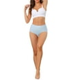 thumbnail image 2 of Unique Bargains Women's Tummy Control Breathable Hipster Underwear Panties L Light Blue, 2 of 6