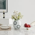 thumbnail image 4 of Elara Contemporary Matte White and Navy Oval Opening Tabletop Vase - Round Small, 4 of 8