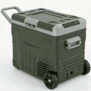 Auseo 12V Car Refrigerator, 53QT Electric Cooler DC/AC, -4℉~68℉, Portable Freezer Fridge Cooler with Wheels for RV Camping, Travel, Truck, Home, Green